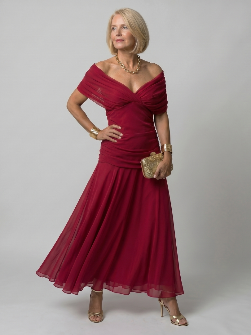 Liv | Off-Shoulder Flowy Midi Dress