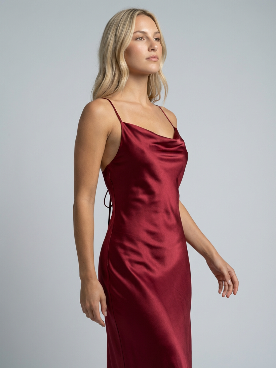 Sia | Cowl Neck Maxi Dress with Open Back