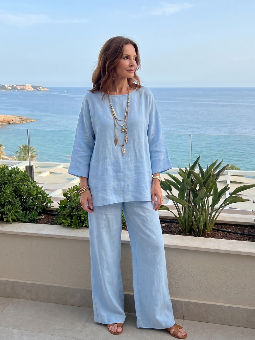 Prue | Oversized Tunic Wide Leg Pant Co-ord Set