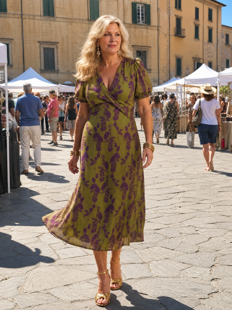 Adriana | Relaxed Floral Print Midi Dress