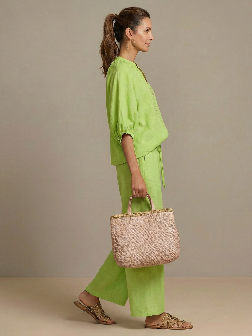Isabela | Zip Front Blouson Top Wide Leg Co-ord Set