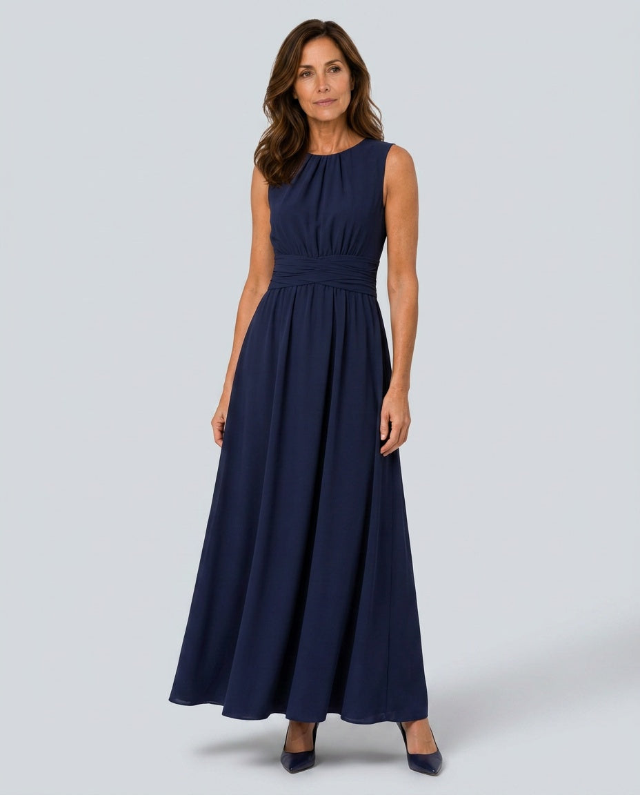 Peyton | Sleeveless A-Line Wedding Guest Maxi Dress