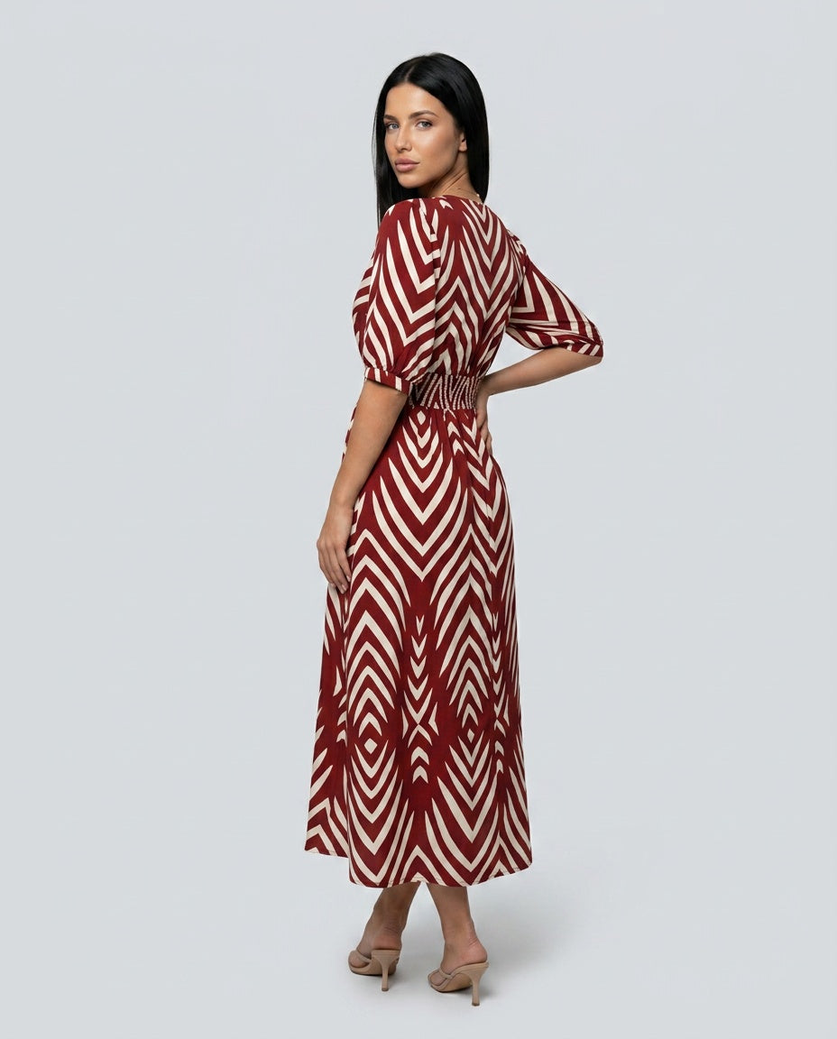 Maisie | Flared Ruffle Short Sleeve Midi Dress