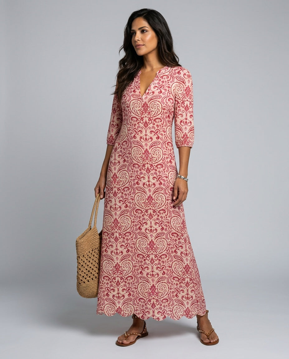 Noor | Floral Print V-Neck Maxi Dress