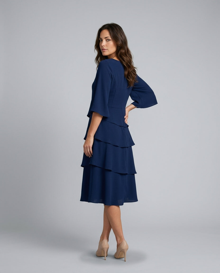 Hazel | Relaxed Ruffle Midi Dress