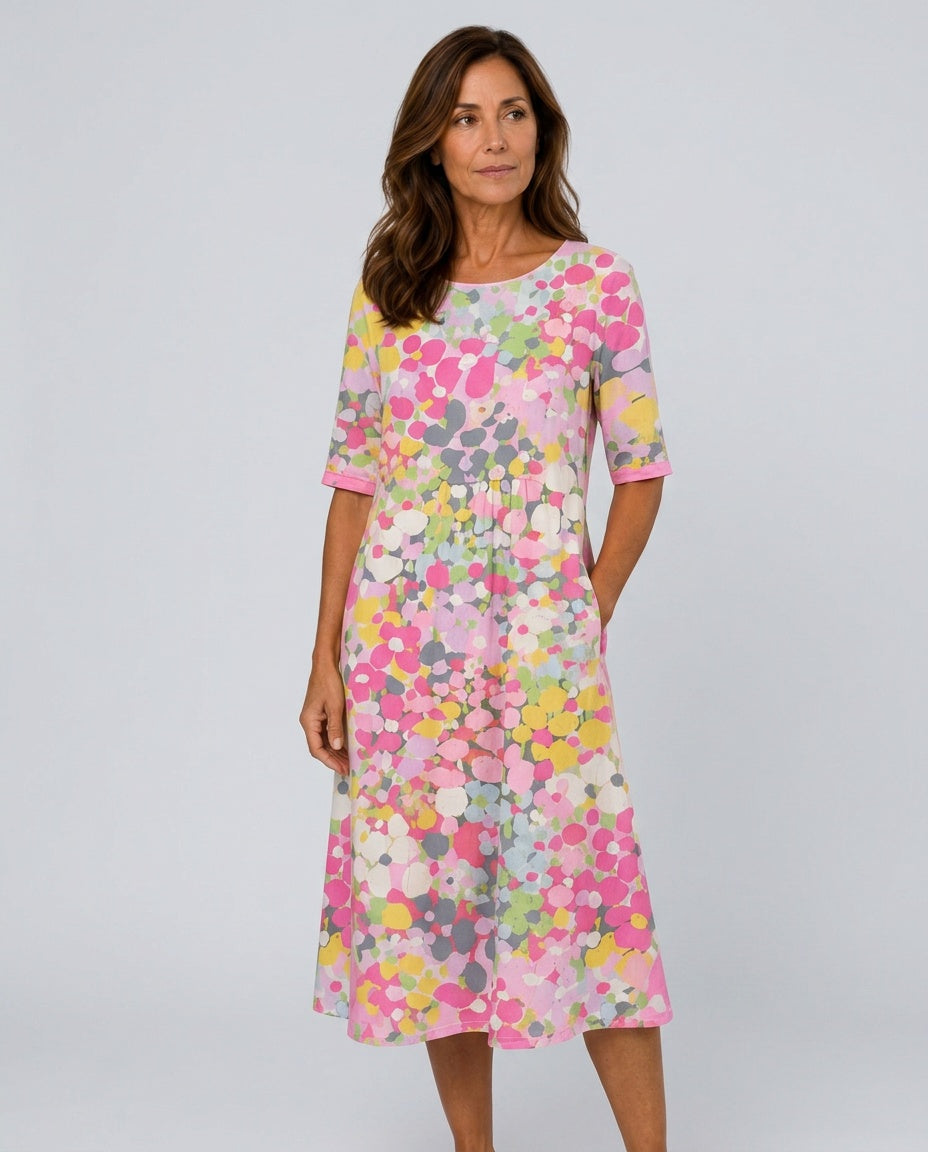 Winnie | Floral Print A-Line Midi Dress