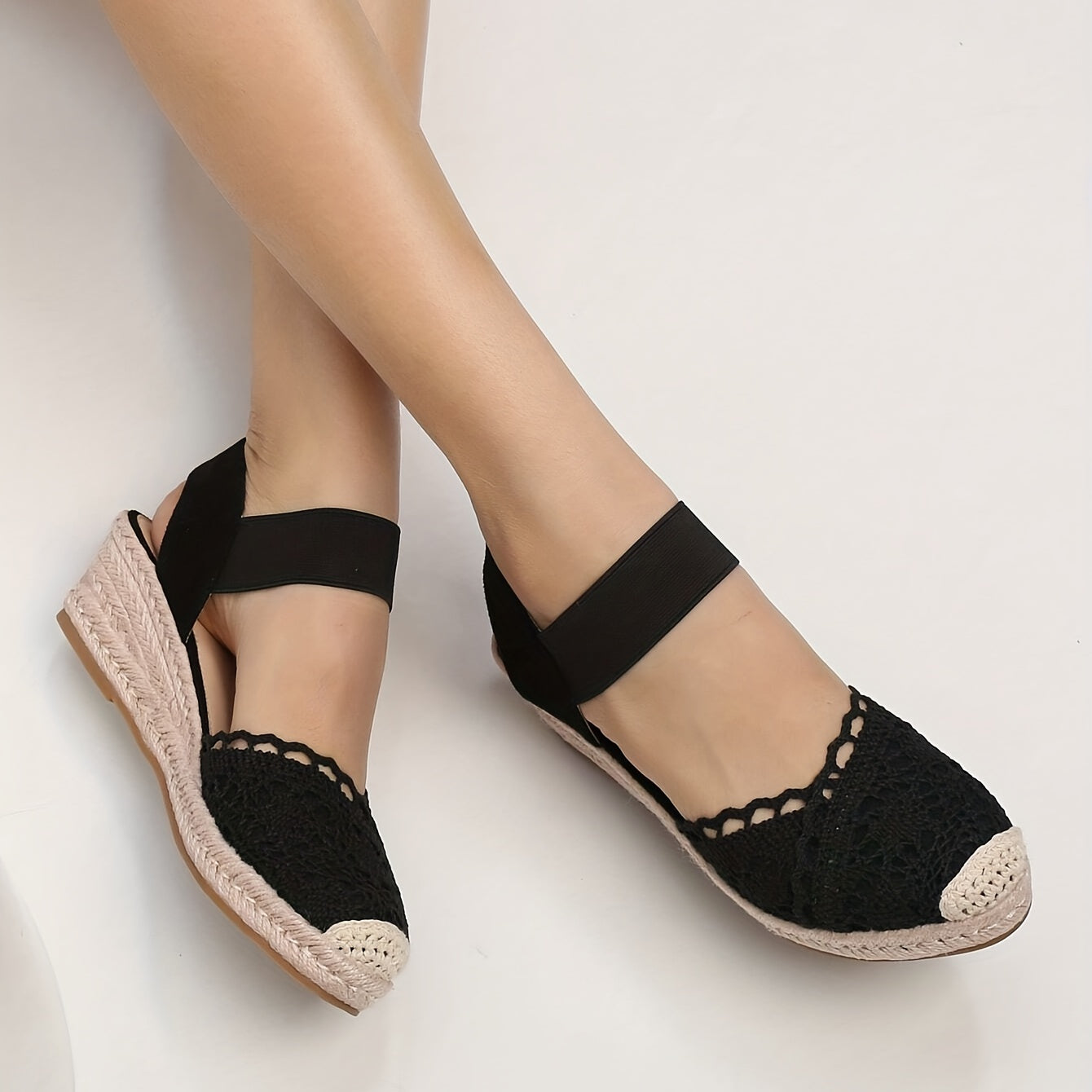 Orina | Crochet Espadrille Wedge Sandals