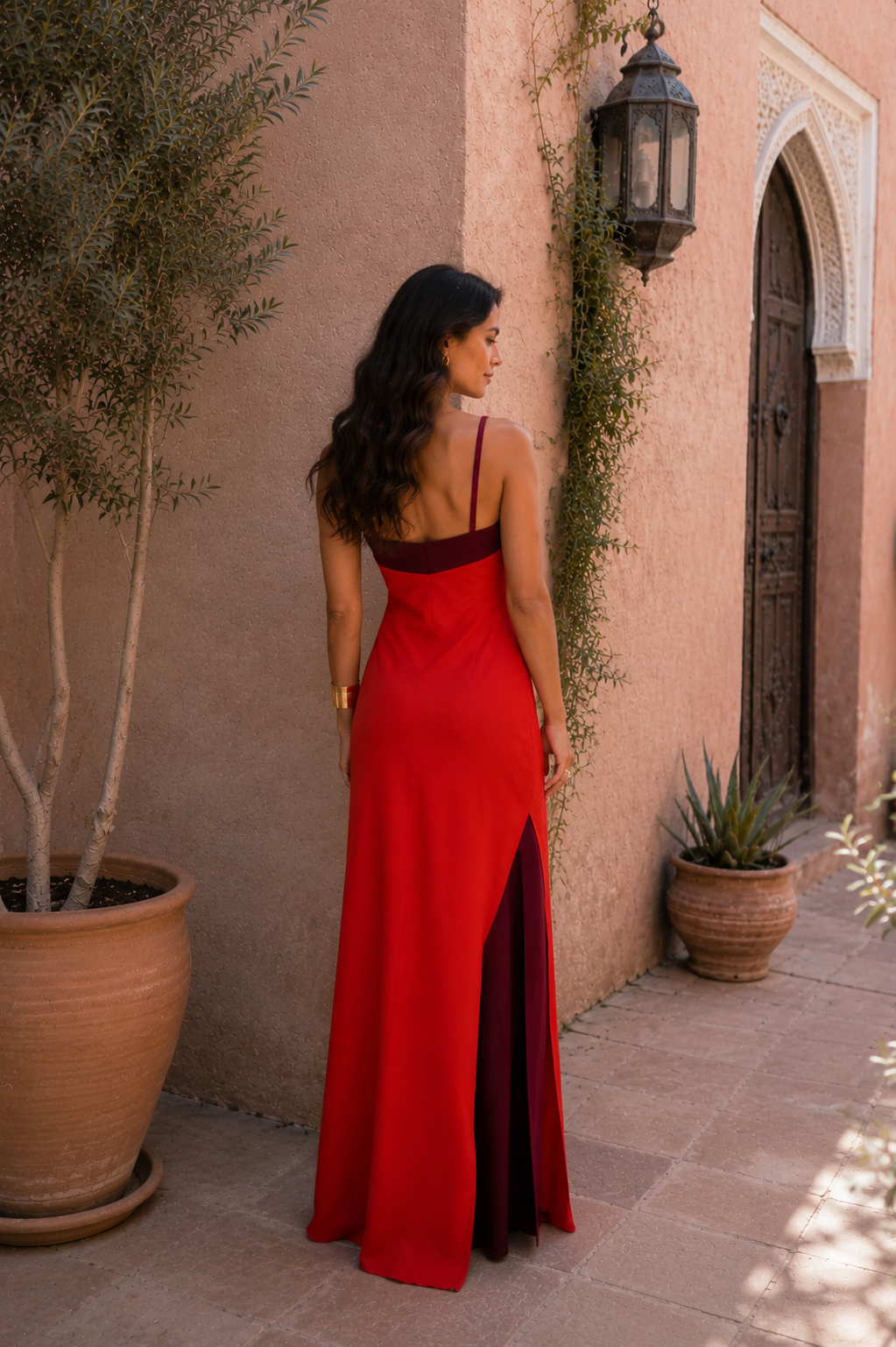 Zara | Halter Neck Crossover Slit Maxi Dress