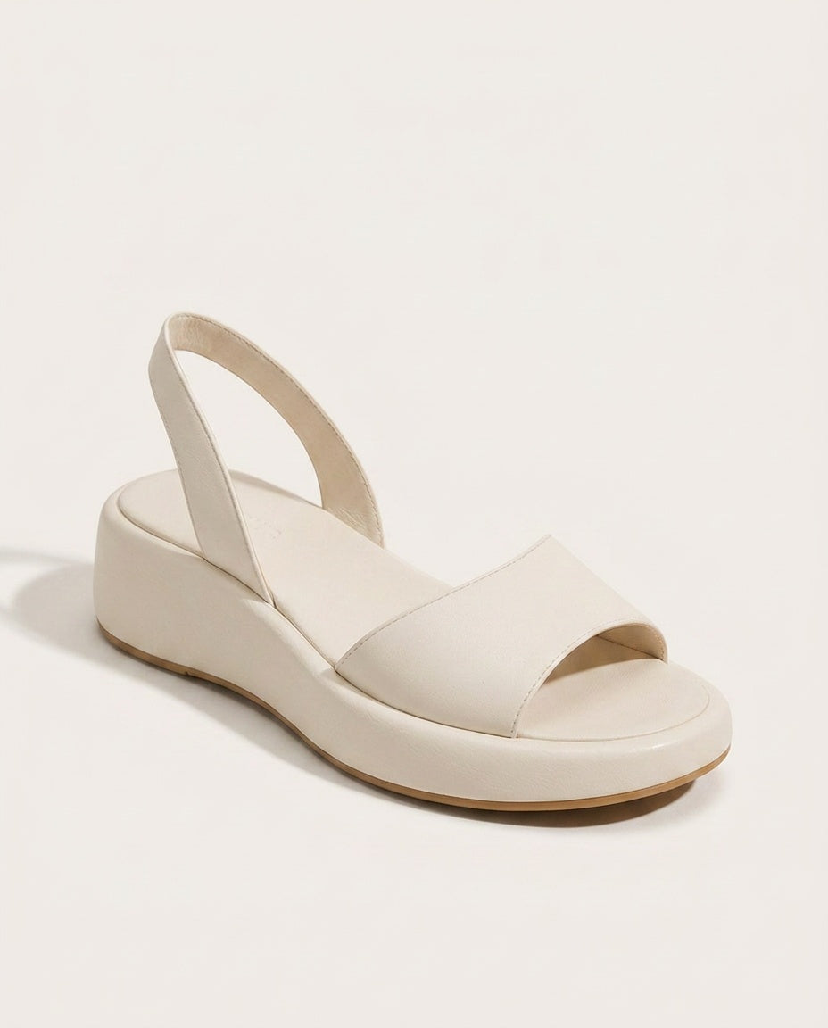 Coralie | Open Toe Low Wedge Slingback Sandals