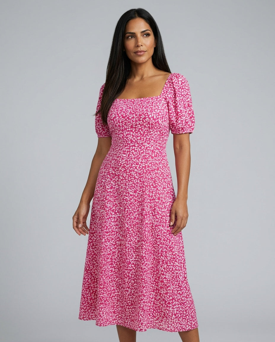 Jimena | Ditsy Floral Print Plus Size Maxi Dress