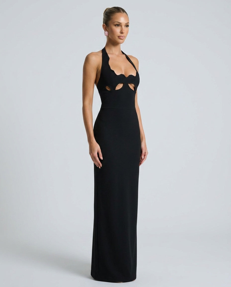 Clara | Halter Bodycon Cut-Out Maxi Dress