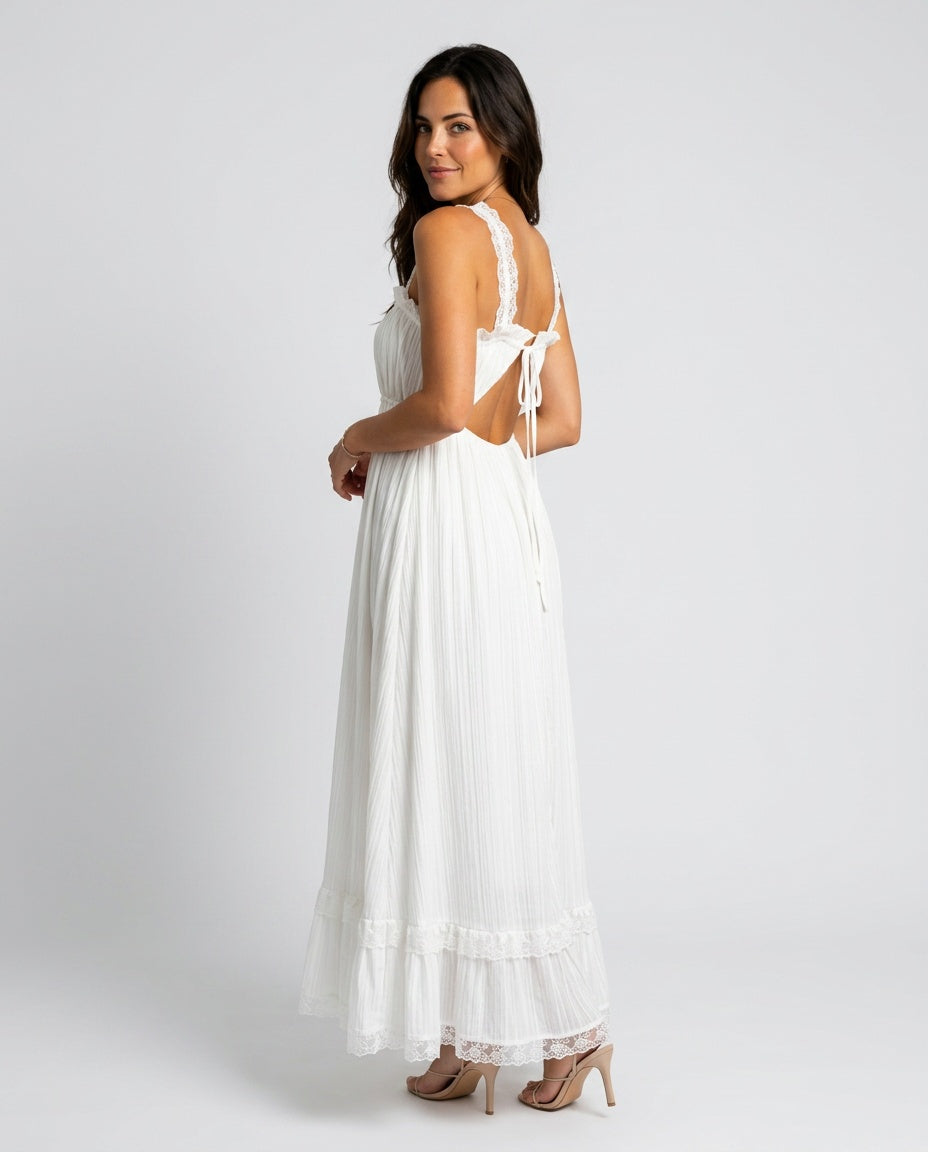 Tessa | Ruffle Strap Flowing Midi Dress