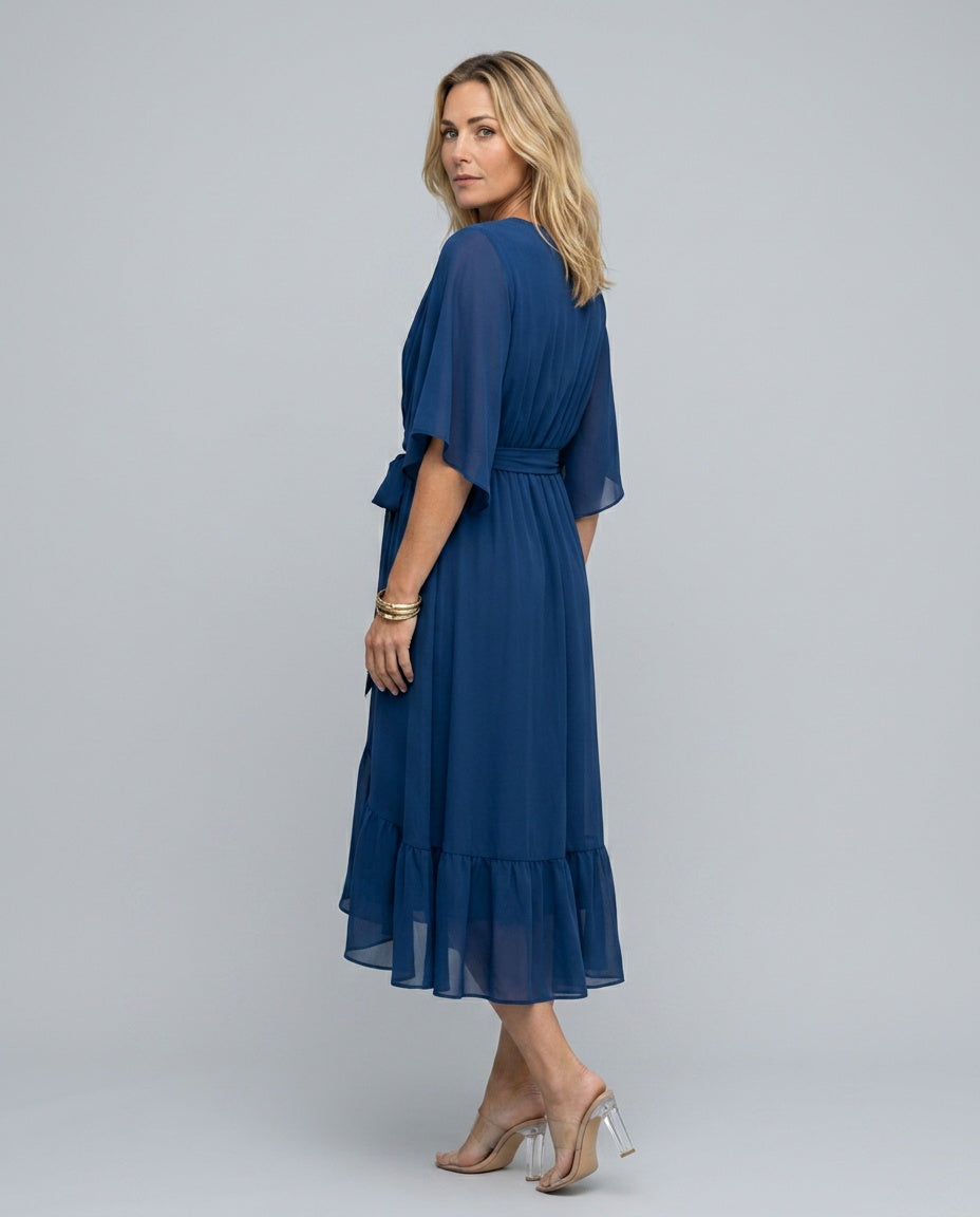 Senna | V-Neck Flowy Midi Dress