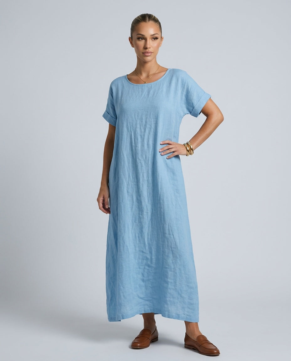 Colette | Relaxed Linen-Blend Midi Dress