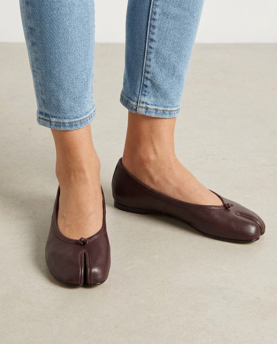 Anais | Split Toe Slip-On Flat Mules