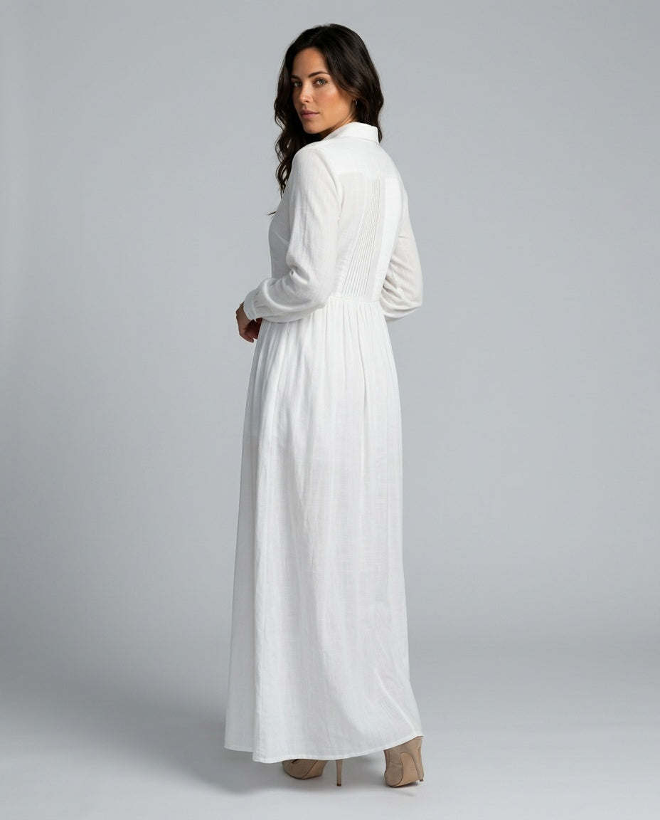 Lioren | Soft Flow White Maxi Dress