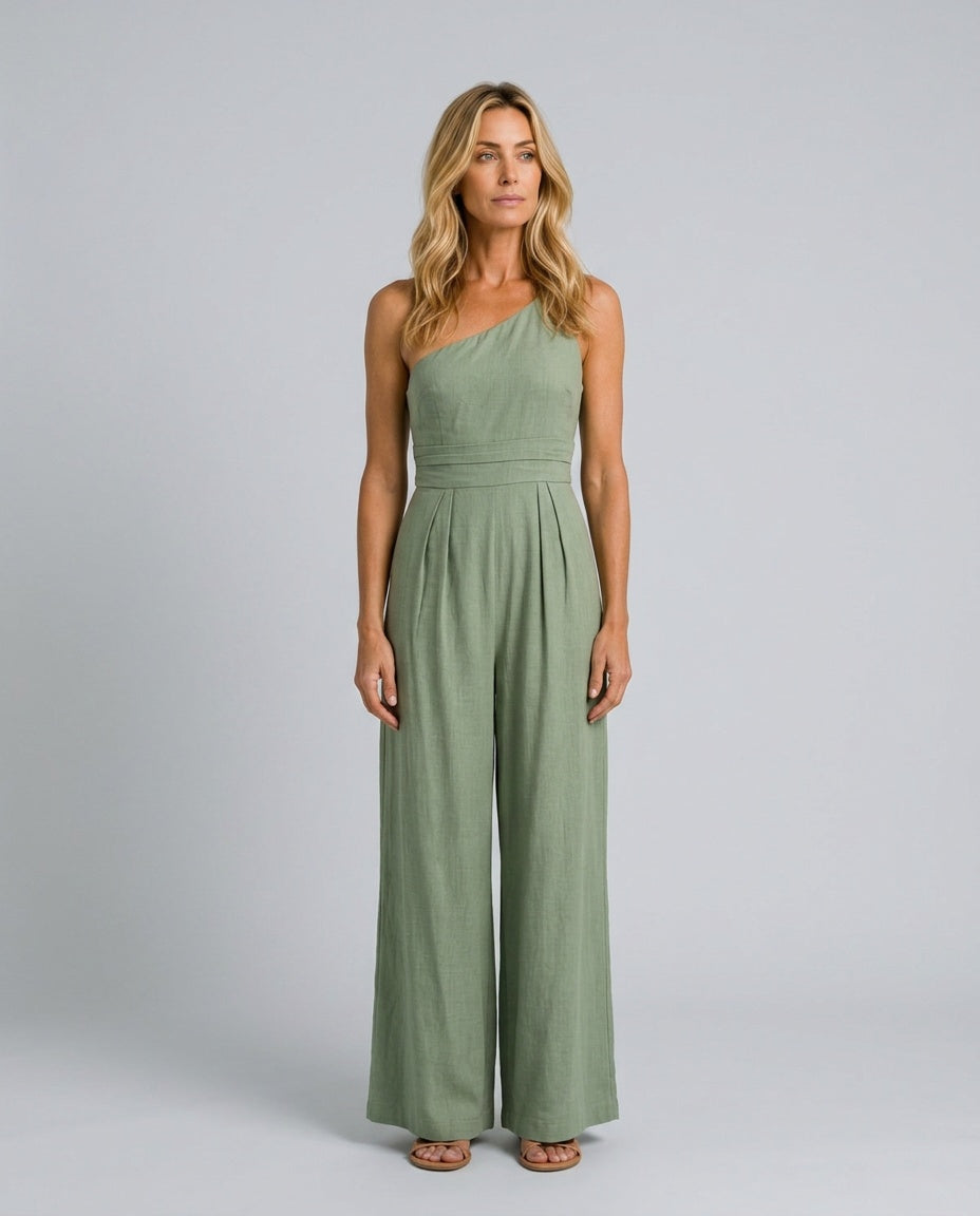 Kinsley | One-Shoulder Wide-Leg Jumpsuit