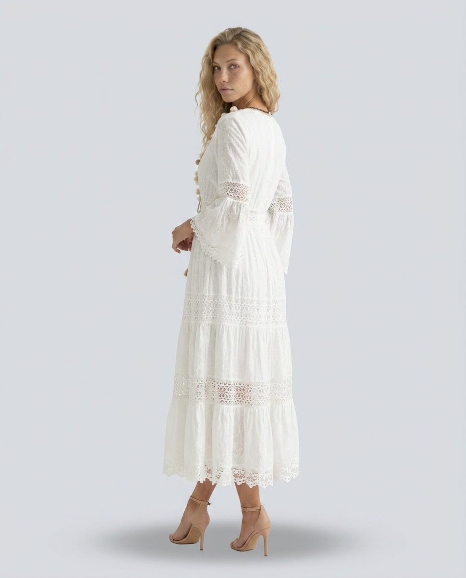 Eloise | Floral Lace Midi Dress