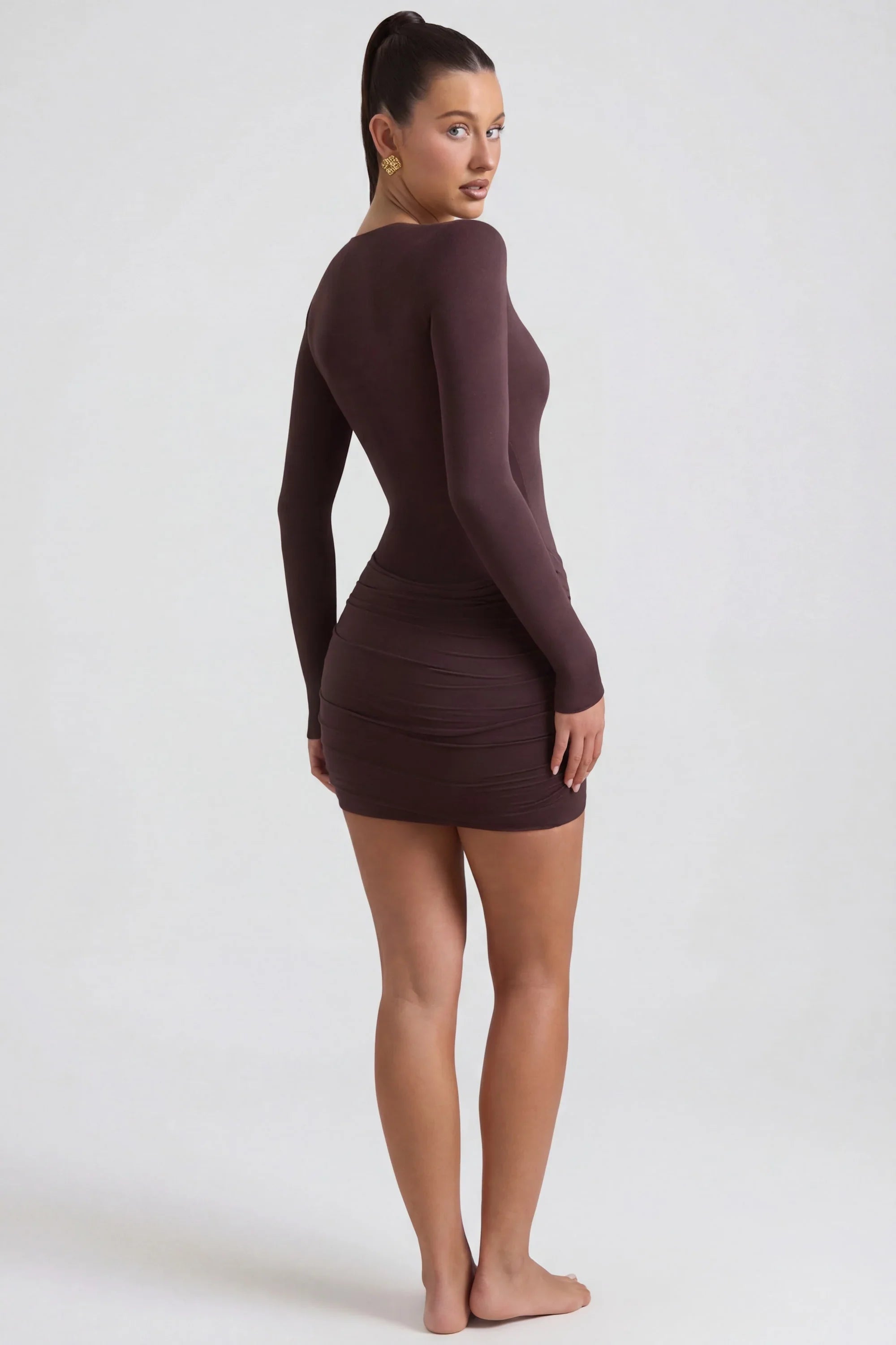 Paloma | Draped Long-Sleeve Mini Dress