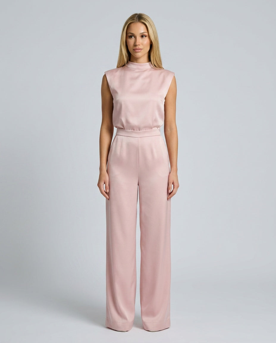 Brooke | Wide Leg Satin-Look Jumpsuit