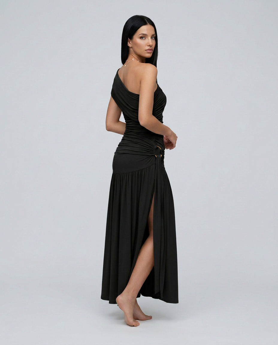 Miranda | One-Shoulder Ruched Maxi Dress