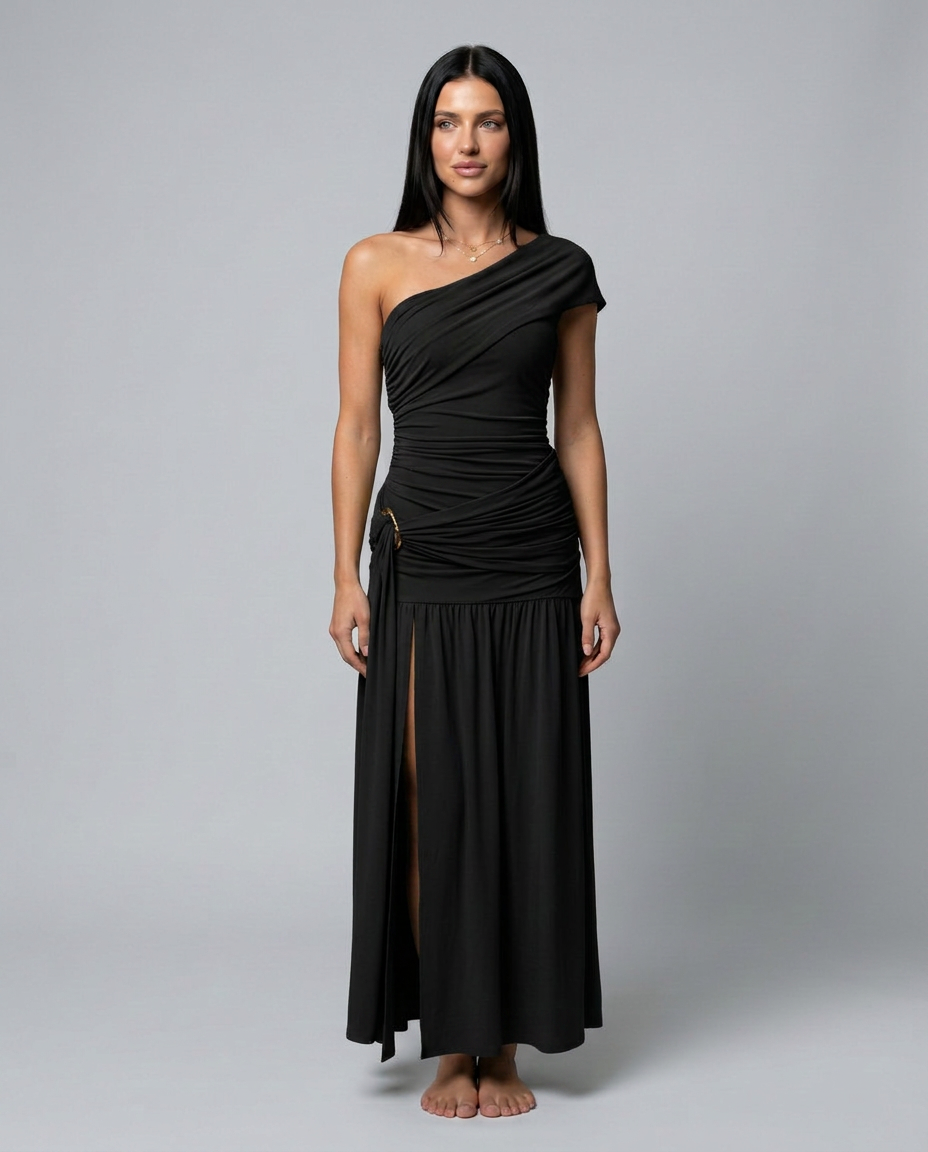 Miranda | One-Shoulder Ruched Maxi Dress
