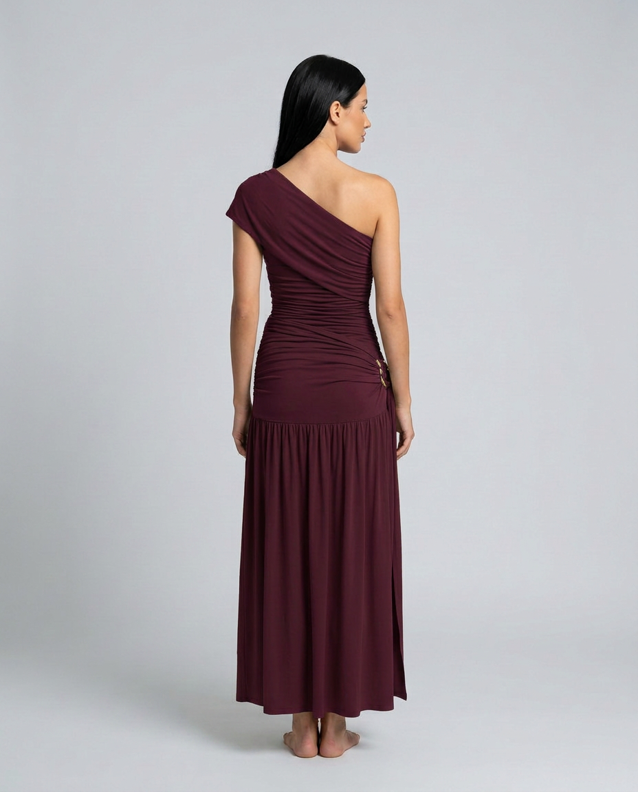 Miranda | One-Shoulder Ruched Maxi Dress