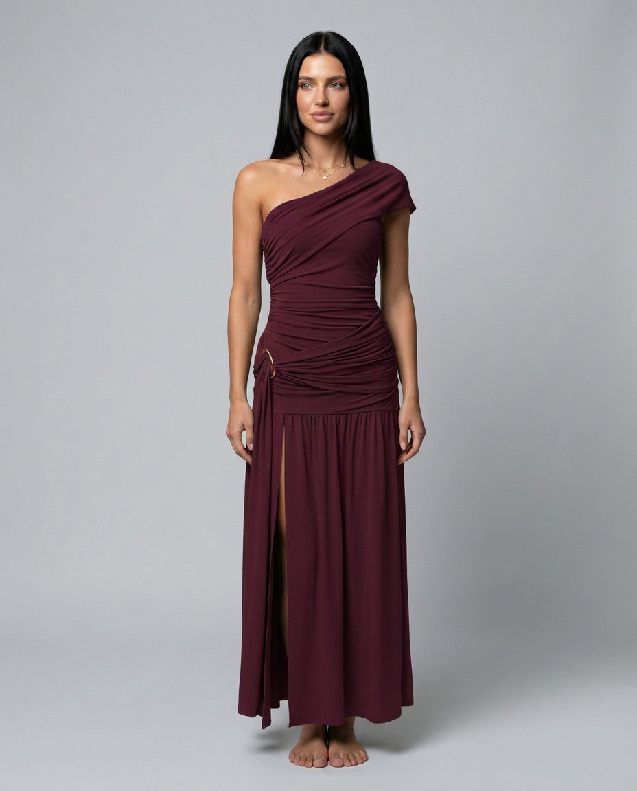 Miranda | One-Shoulder Ruched Maxi Dress