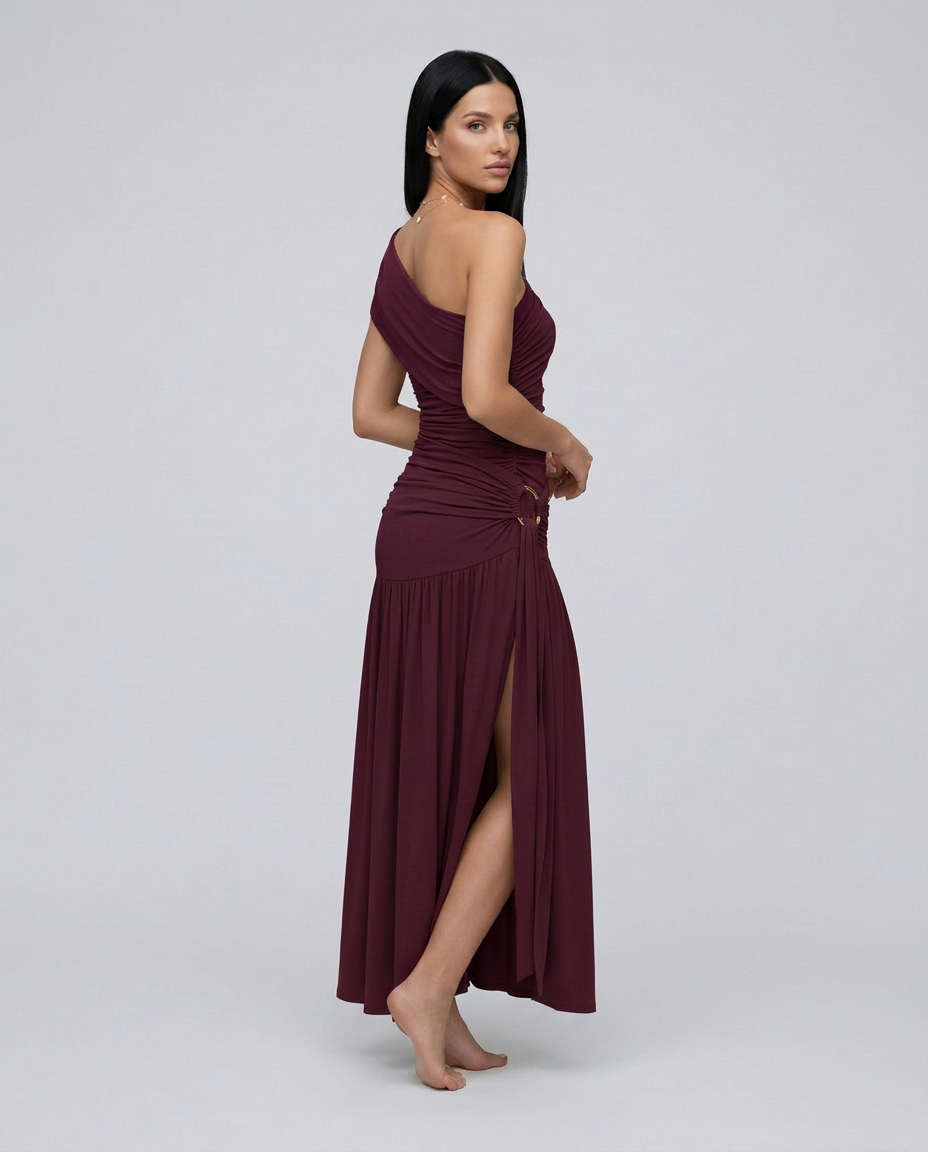 Miranda | One-Shoulder Ruched Maxi Dress