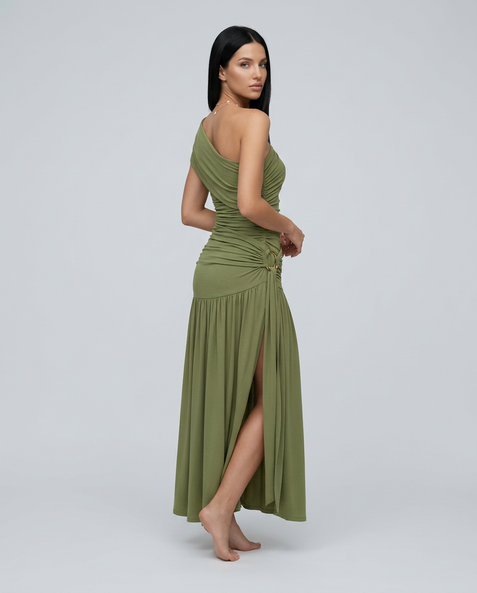 Miranda | One-Shoulder Ruched Maxi Dress
