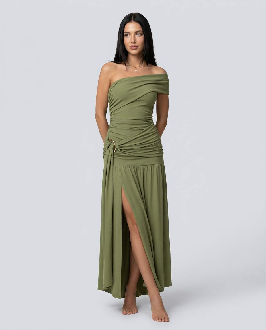 Miranda | One-Shoulder Ruched Maxi Dress