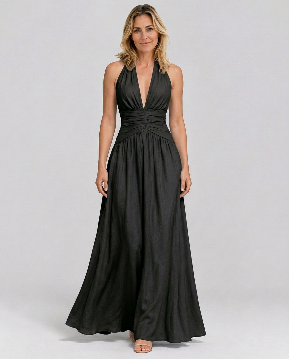 Julie | Halter Neck Backless Maxi Dress