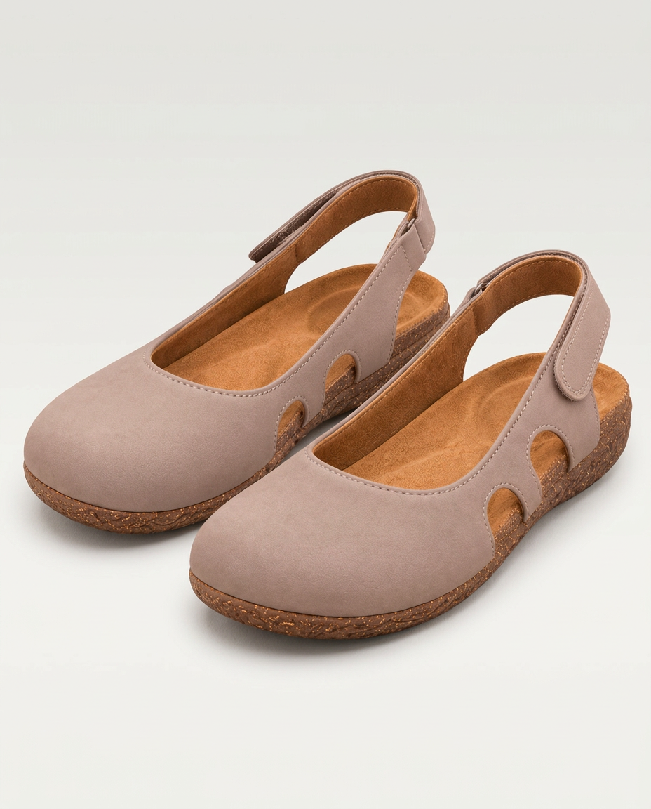 Mara | Round-Toe Slingback Sandals with Cut-Out Sides