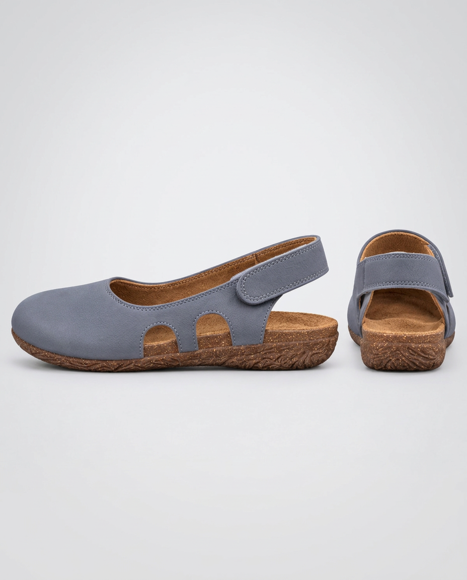 Mara | Round-Toe Slingback Sandals with Cut-Out Sides
