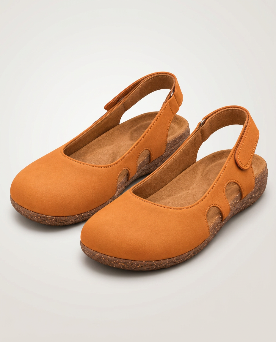 Mara | Round-Toe Slingback Sandals with Cut-Out Sides
