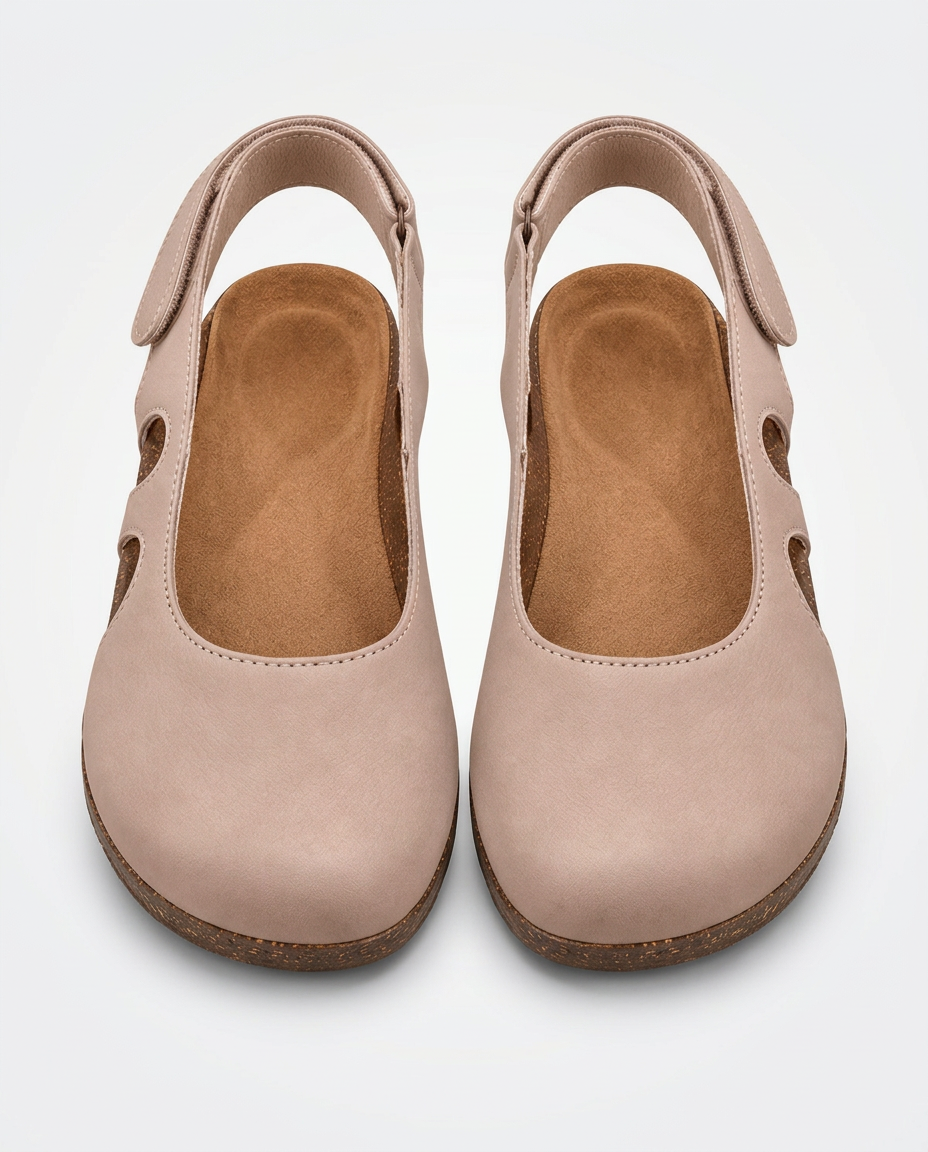 Mara | Round-Toe Slingback Sandals with Cut-Out Sides