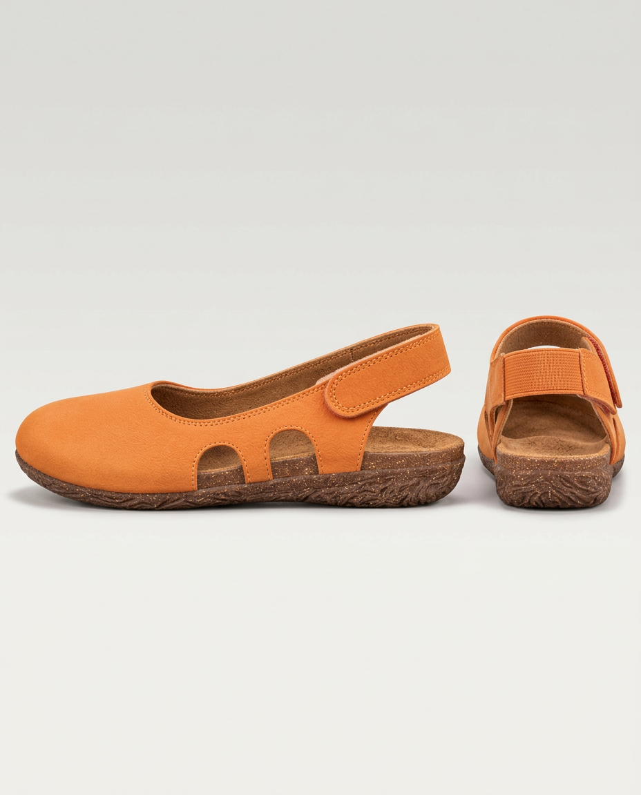 Mara | Round-Toe Slingback Sandals with Cut-Out Sides