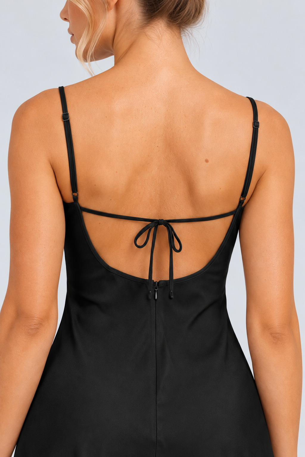 Shanna | Ruched Bust Mini Dress with Open Back