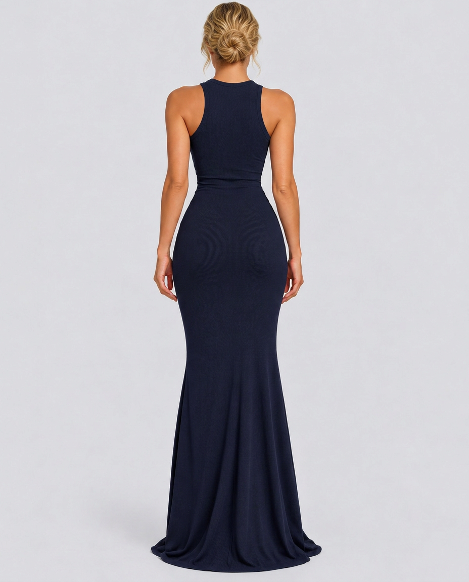 Hazel | Sleeveless Bodycon Maxi Dress with Round Neck
