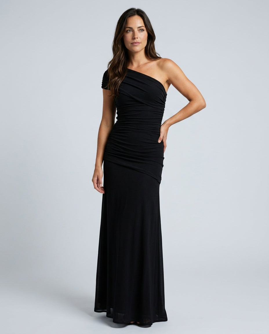 Anouk | Asymmetric Ruched Maxi Dress