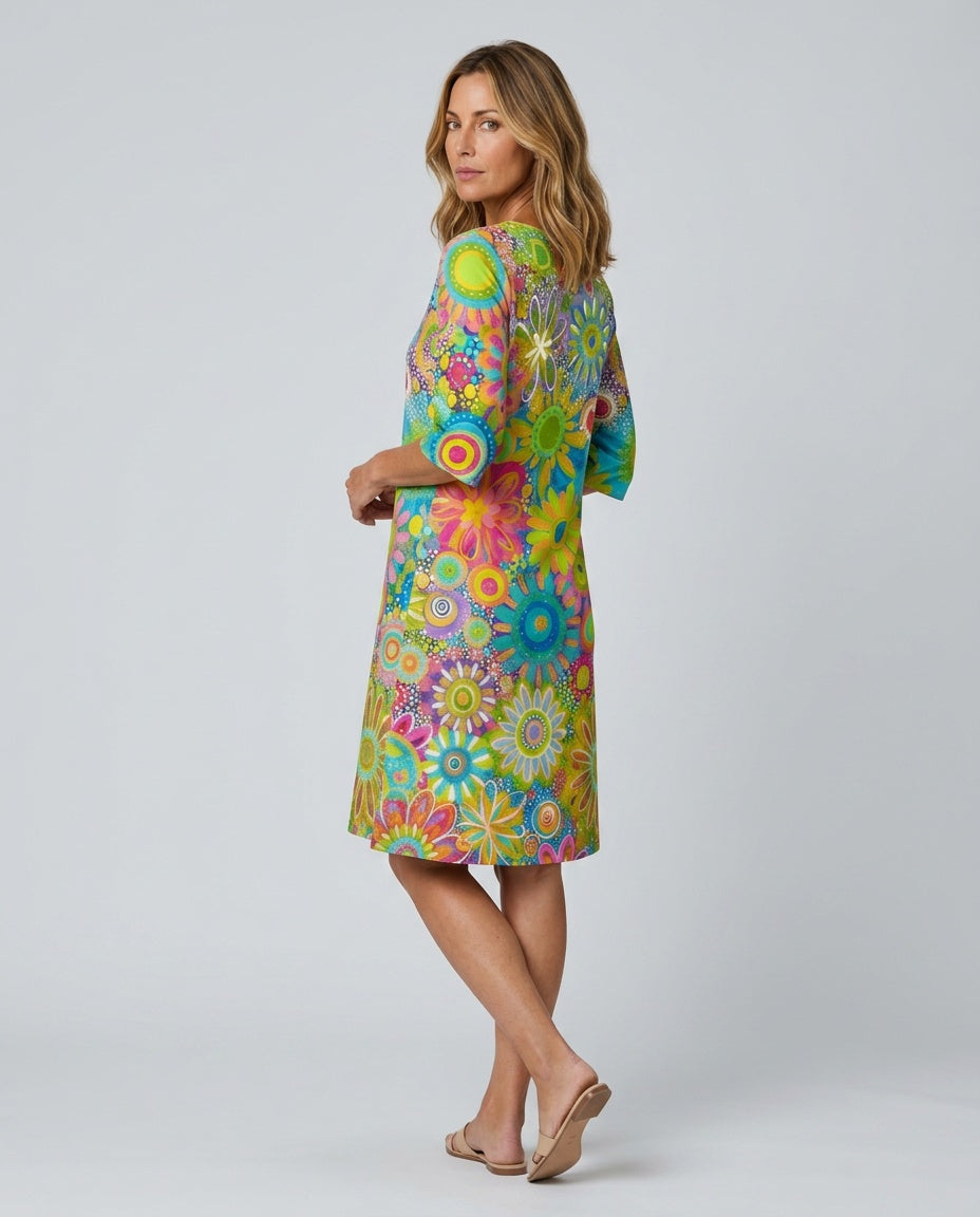 Thea | Floral Print Knee-Length Midi Dress