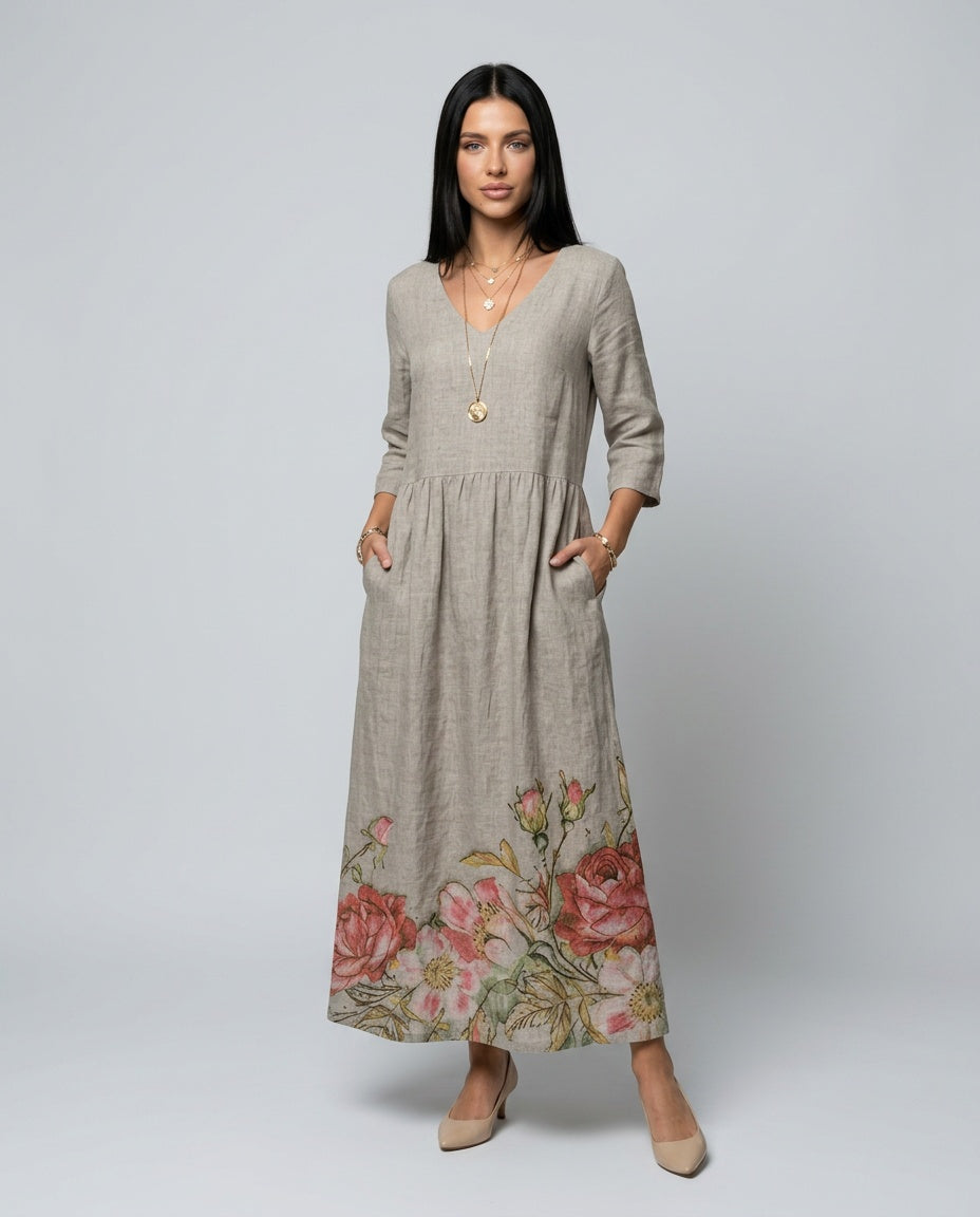 Selene | Floral Print Midi Dress