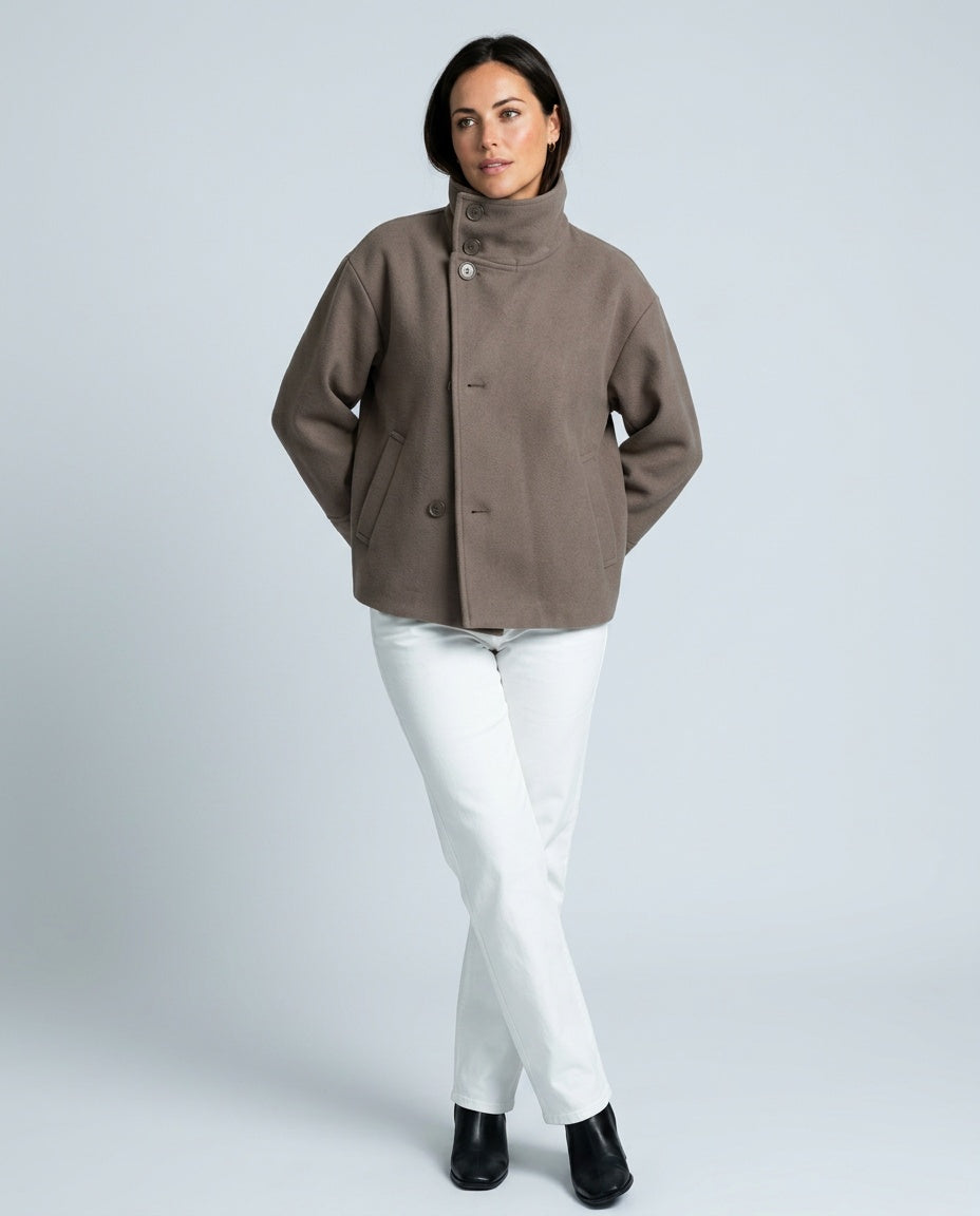 Soraya | Wool-Look Stand Collar Tailored Jacket