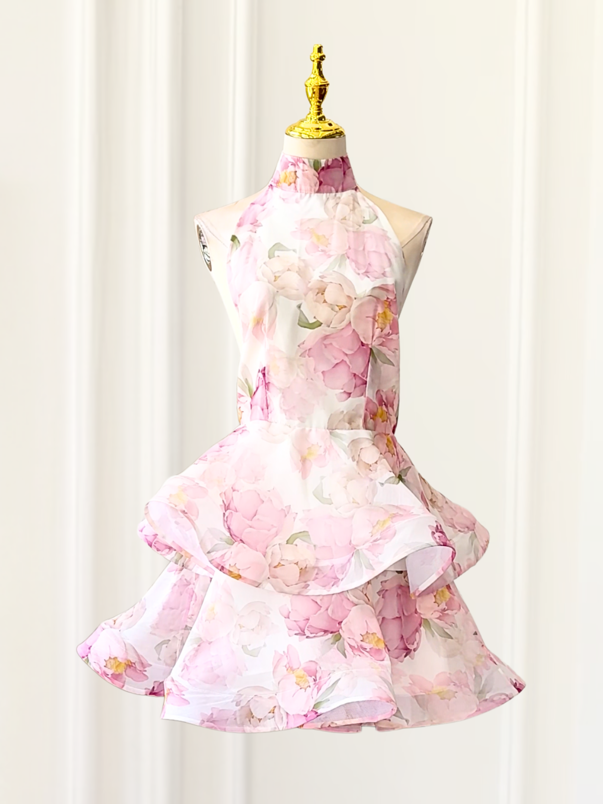 Rocio | Backless Floral Bow Mini Dress