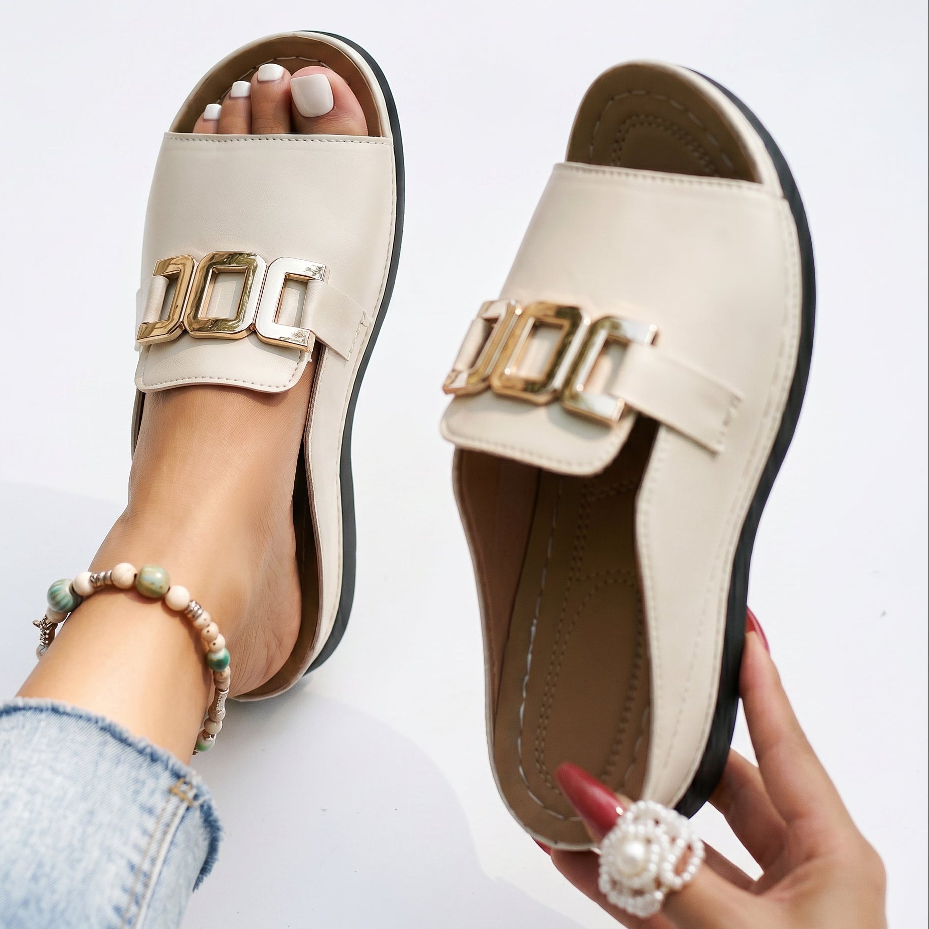 Giselle | Open-Toe Flat Sandals