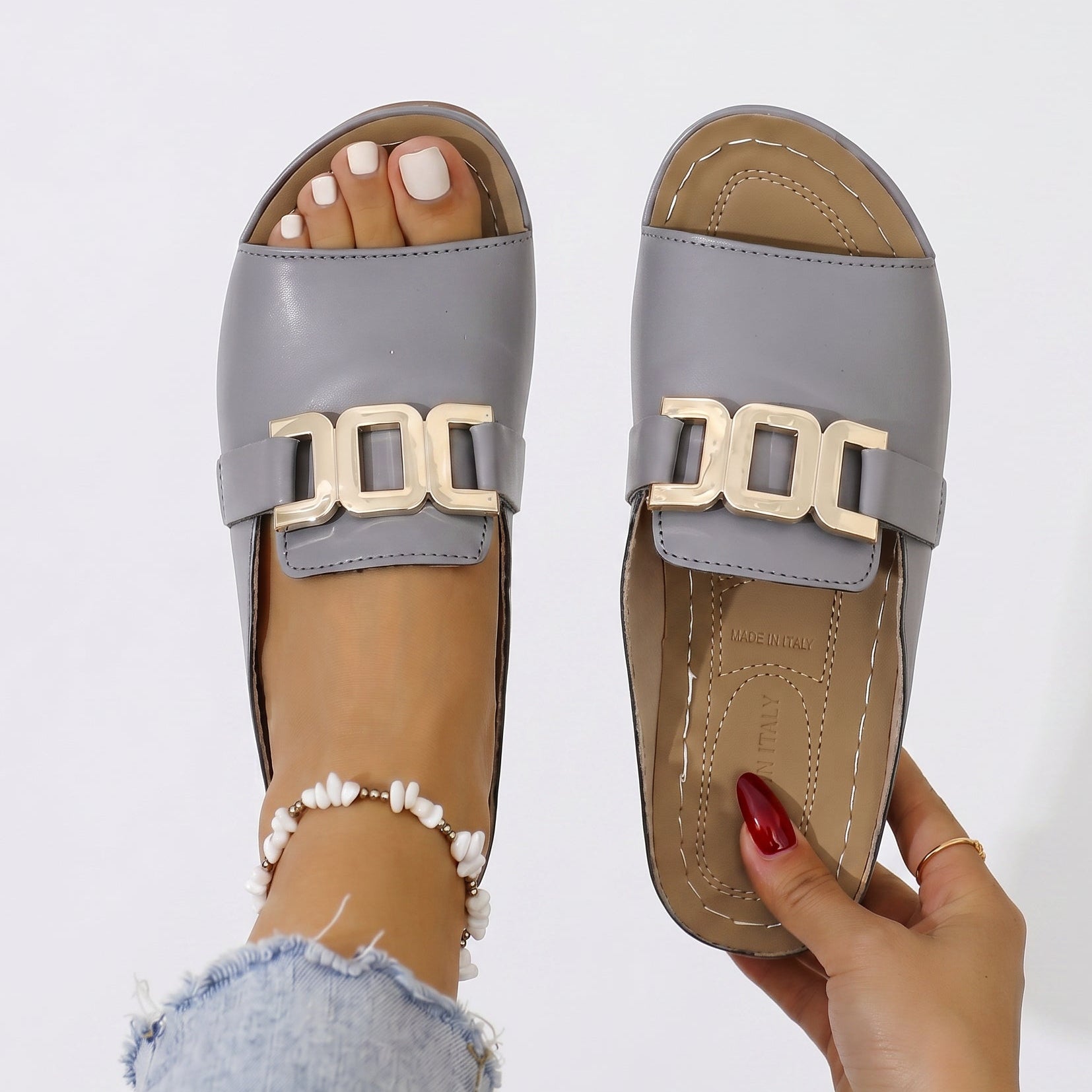 Giselle | Open-Toe Flat Sandals