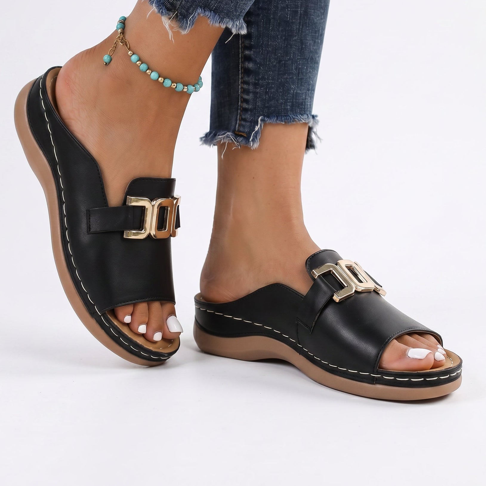 Giselle | Open-Toe Flat Sandals