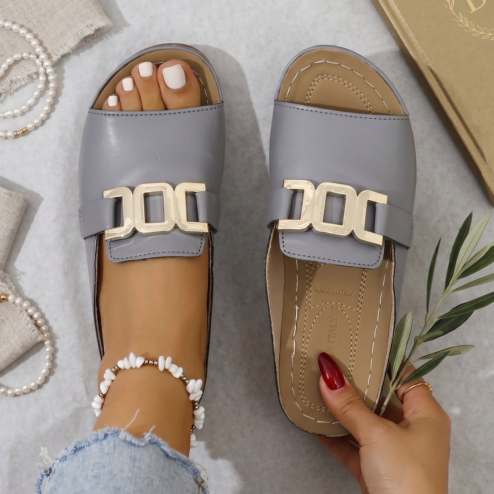 Giselle | Open-Toe Flat Sandals