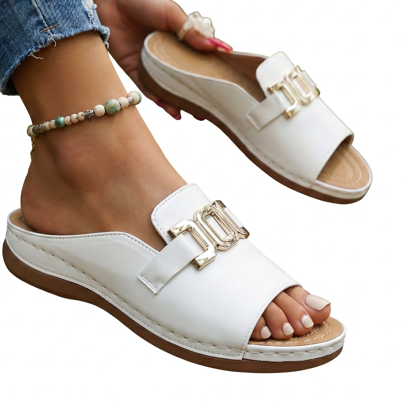 Giselle | Open-Toe Flat Sandals