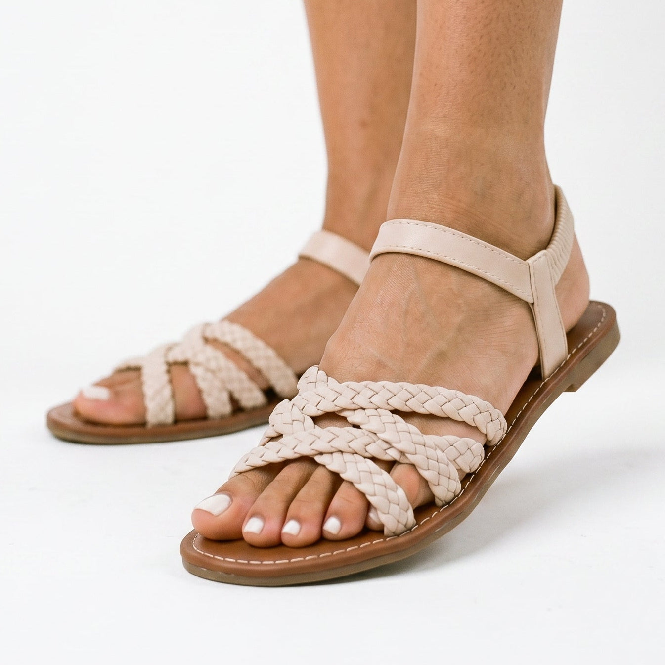 Mira | Black Strappy Flat Sandals
